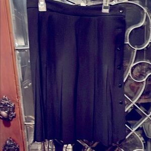 Citi by Yansi Fogel Black Wool Pleated Skirt